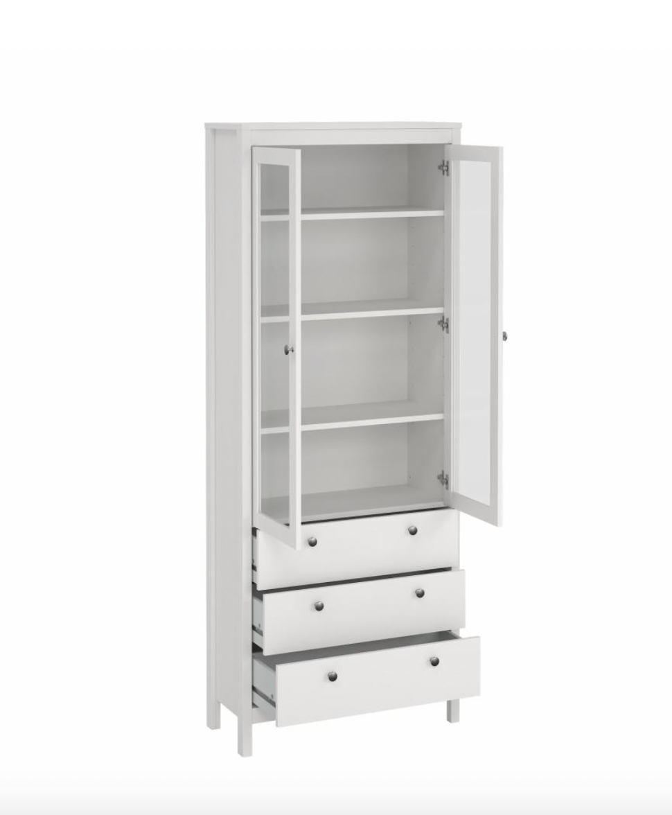 Vitrineskab Nordic white