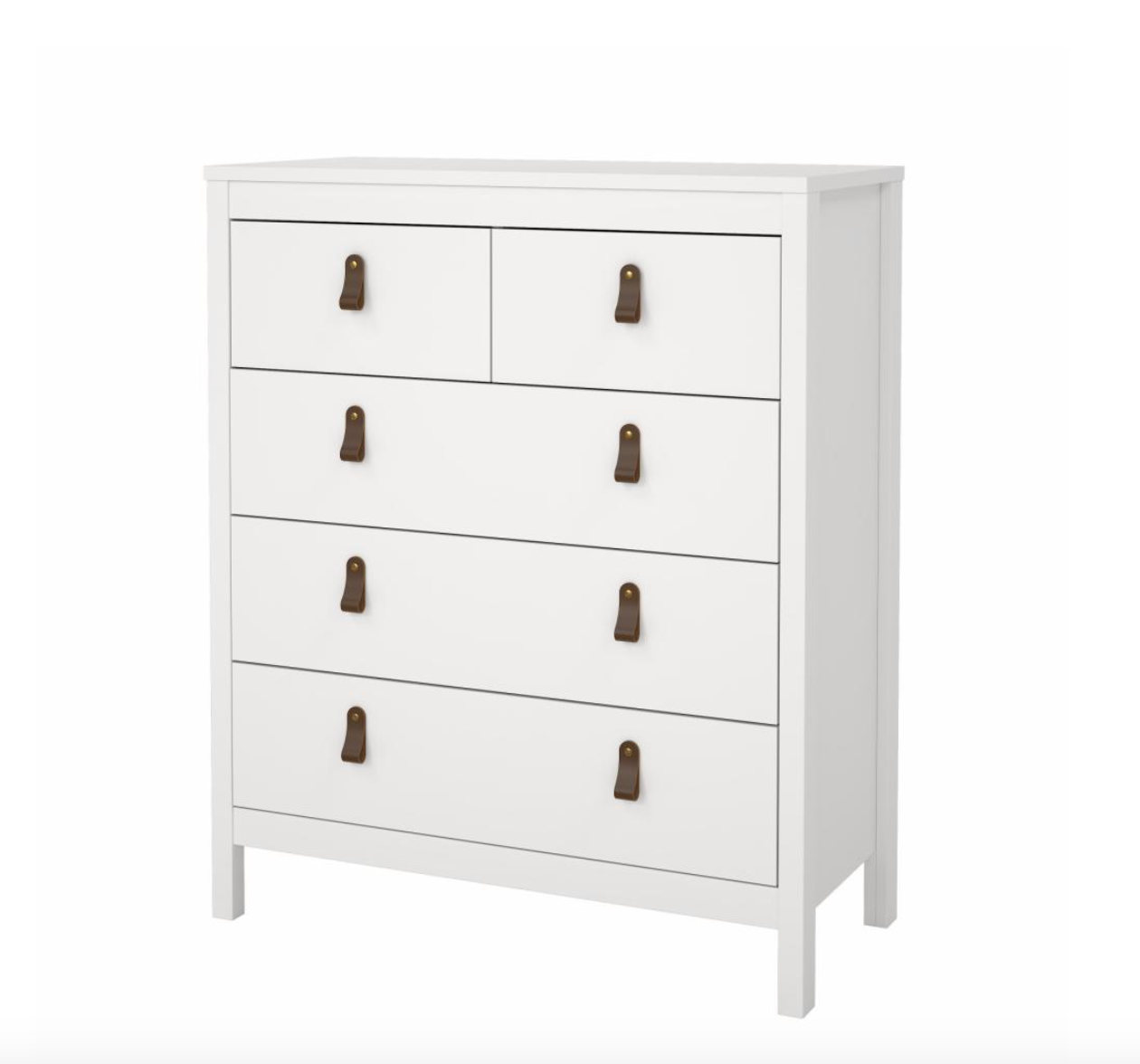 Kommode med 5 skuffer - White