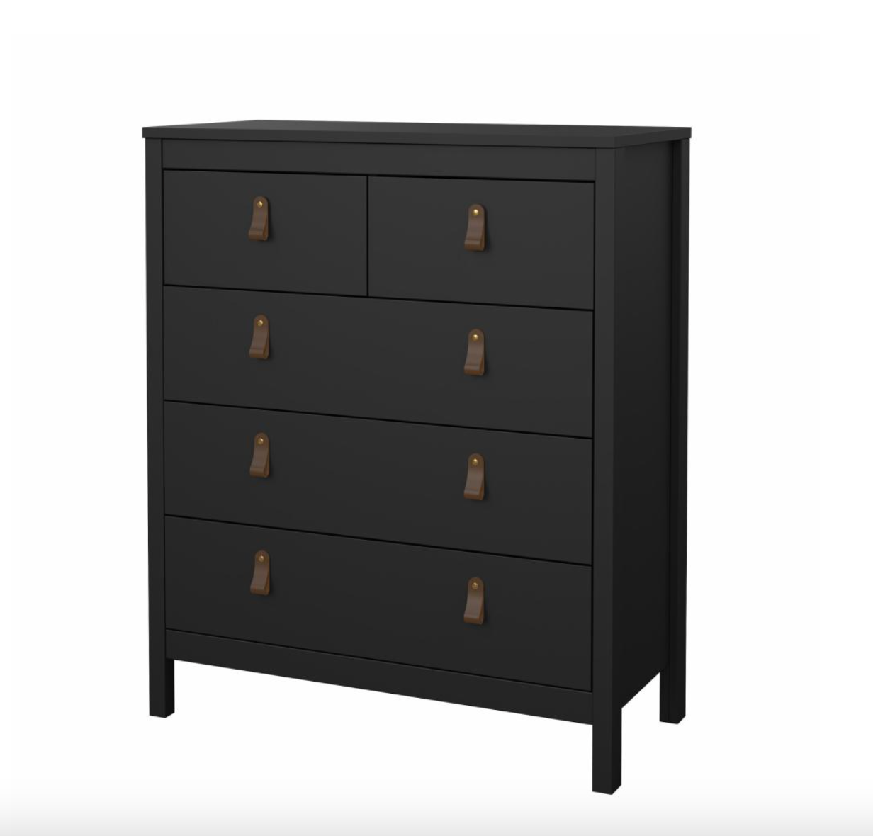 Kommode med 5 skuffer - Black
