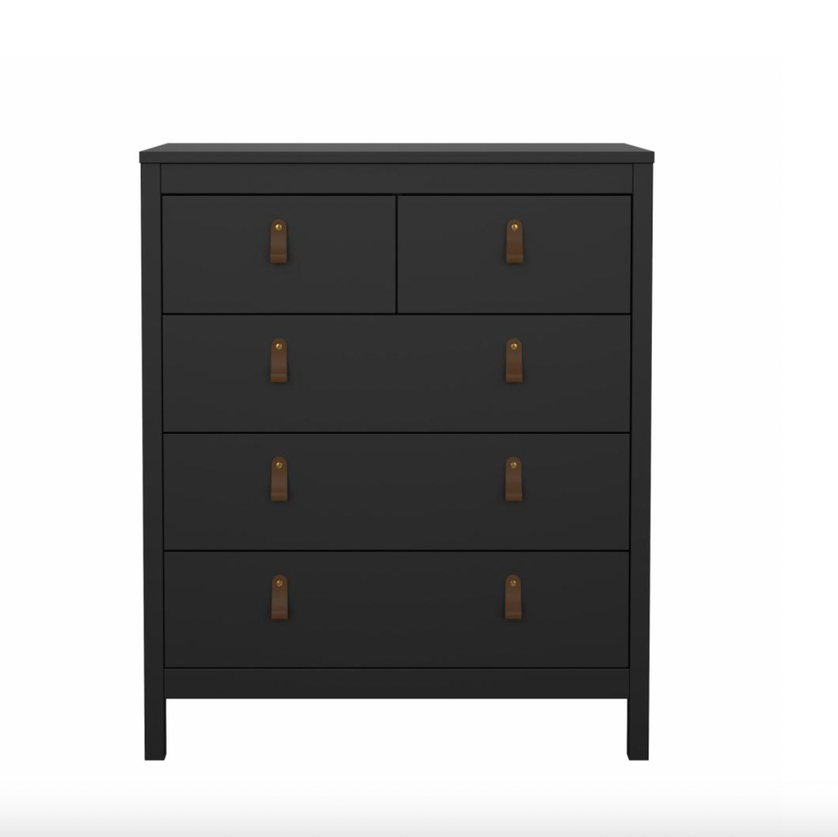 Kommode med 5 skuffer - Black