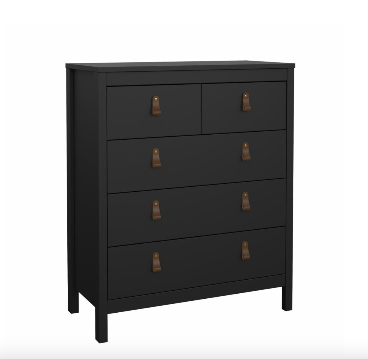 Kommode med 5 skuffer - Black