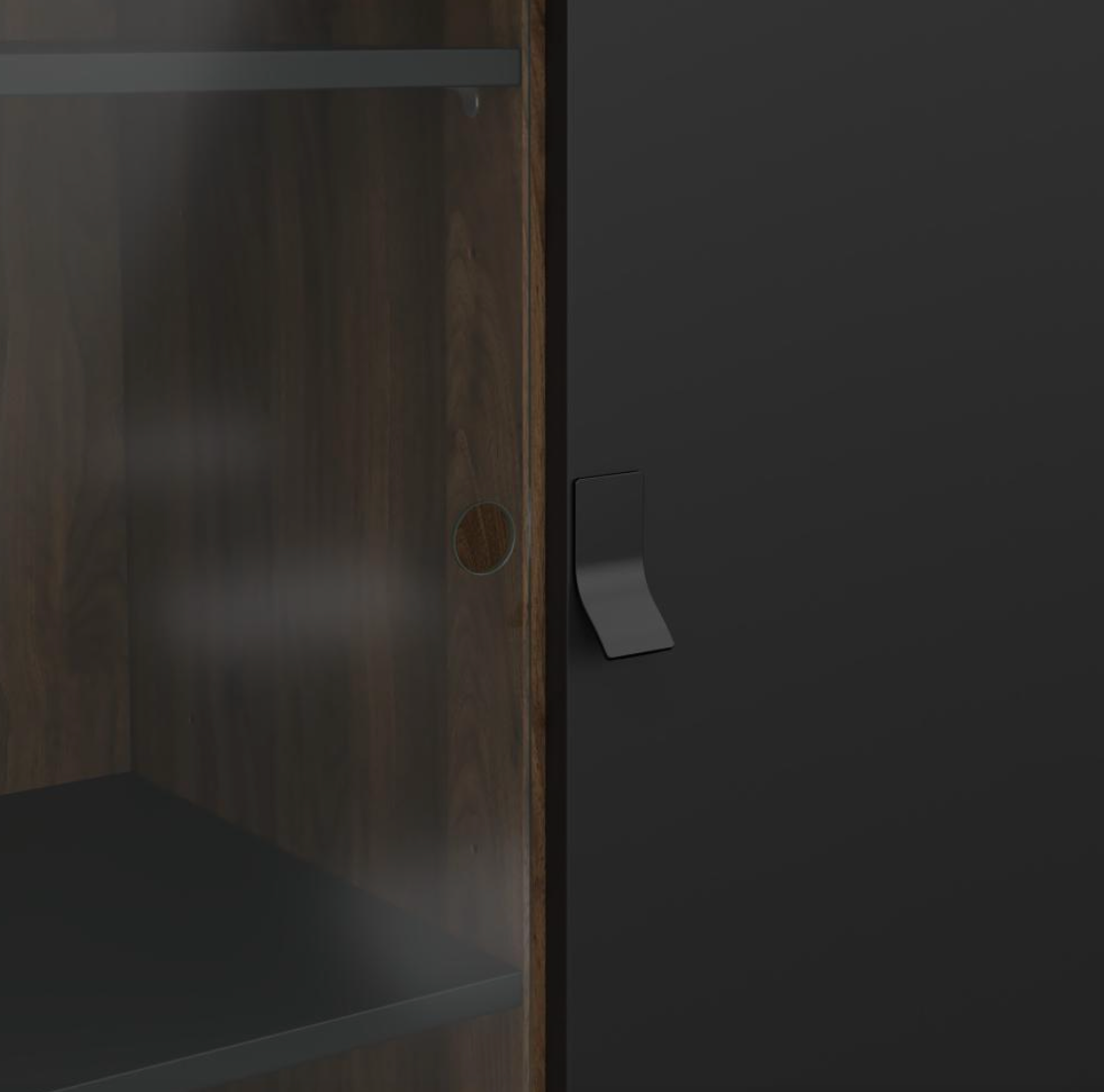 Vitrineskab Walnut / black