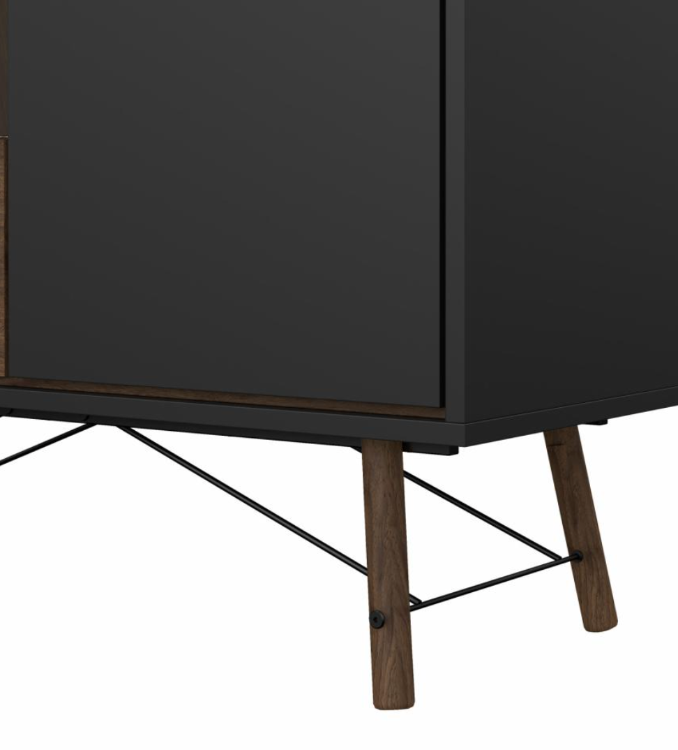 Vitrineskab Walnut / black