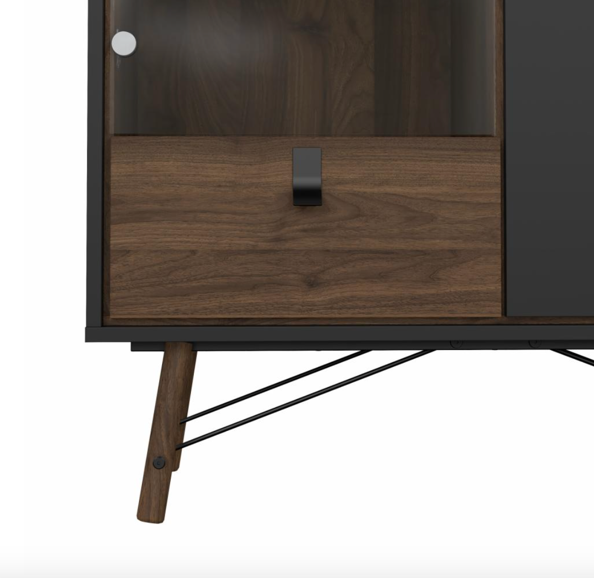 Vitrineskab Walnut / black