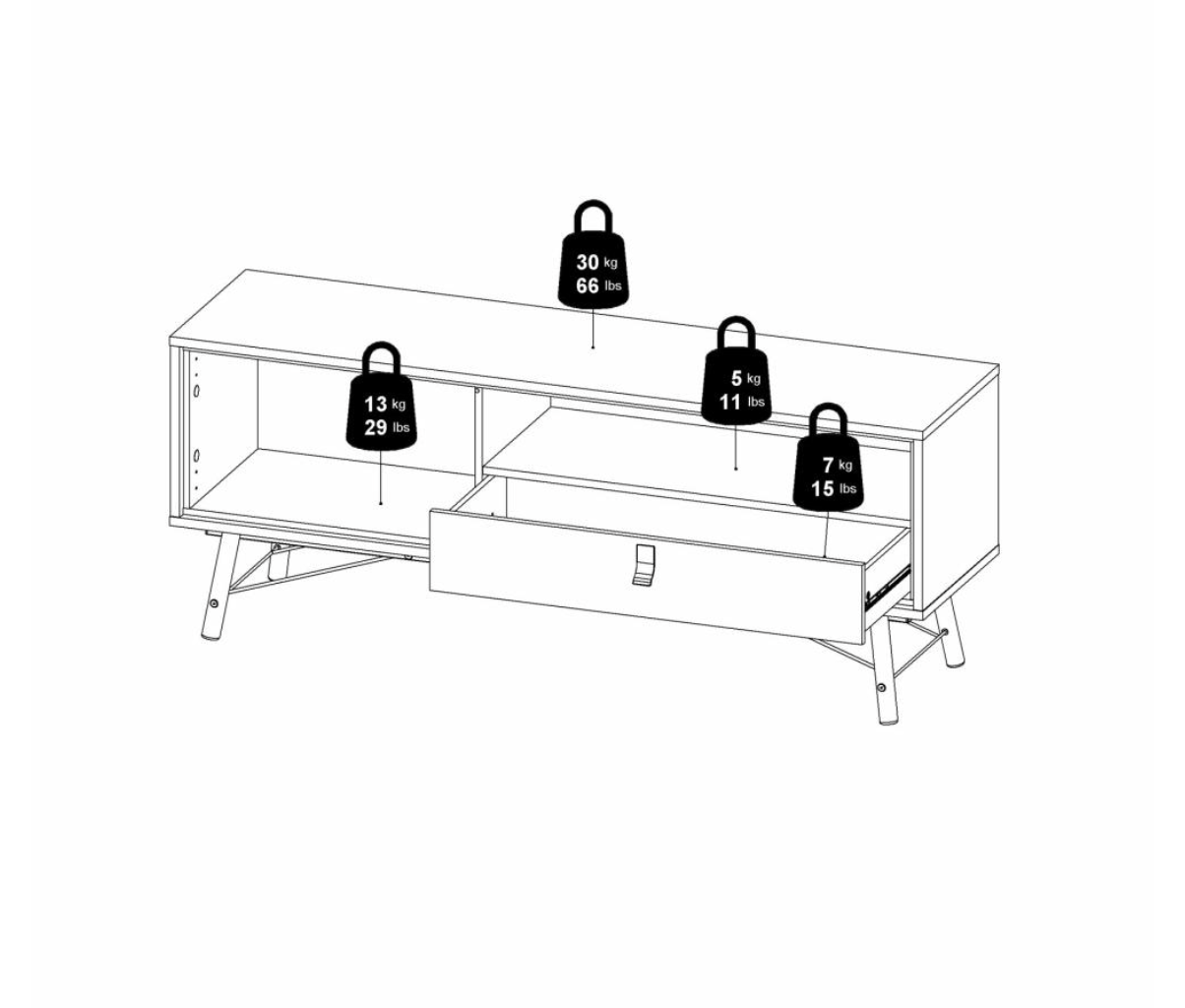 Tvbord - Nature / Black