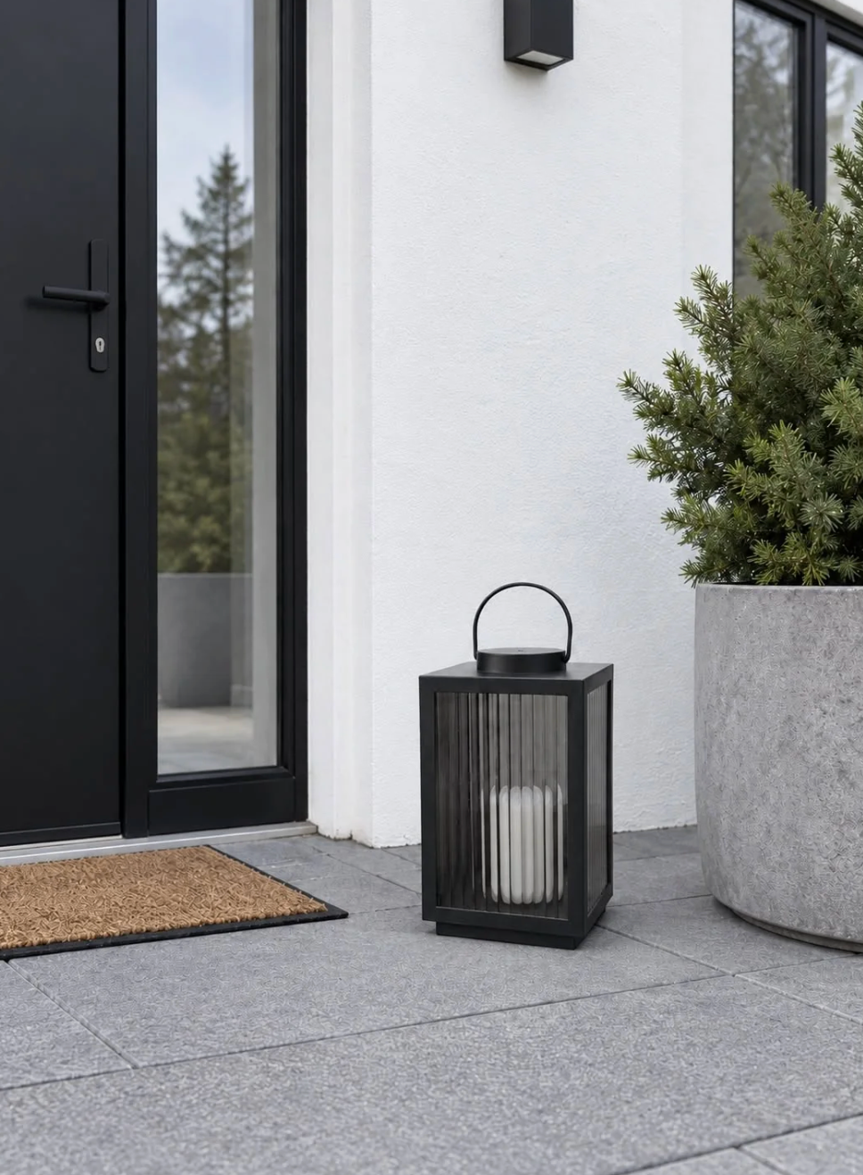 Lanterne Røgfarvet med LED lys