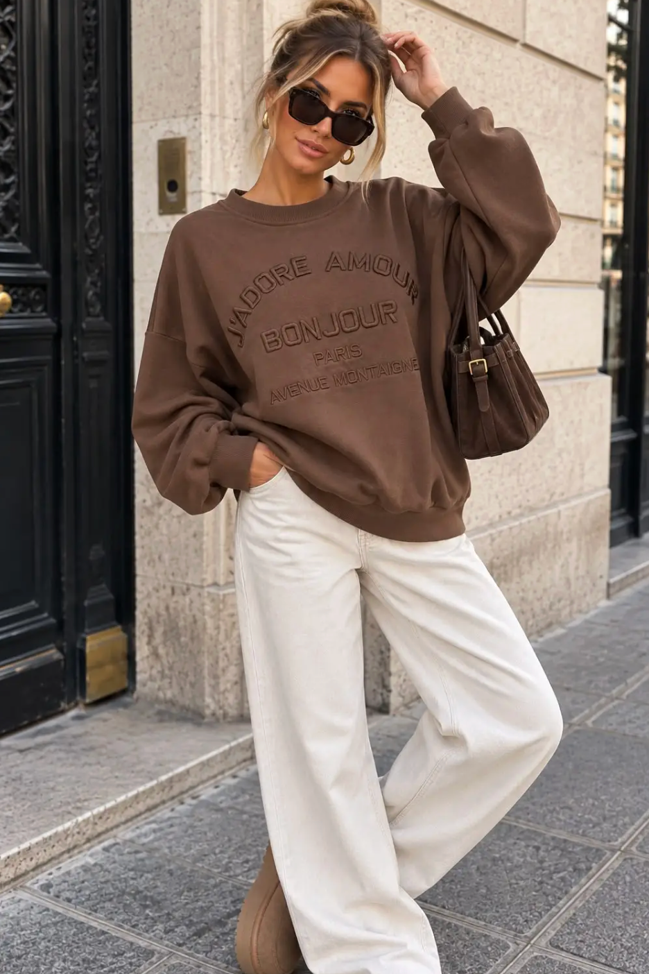 Sweater BONJOUR brown