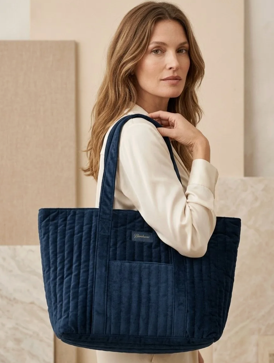 Shopper blue velvet