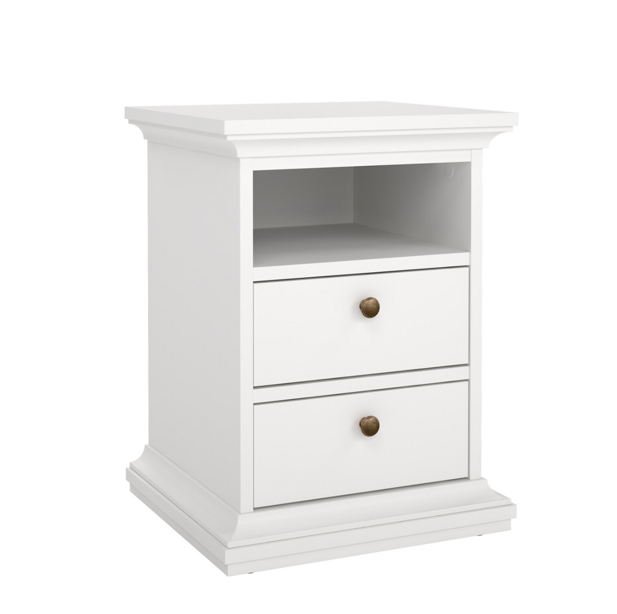 Natbord Paris White – 2 skuffer
