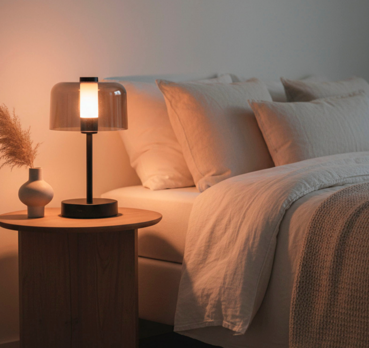 Bordlampe genopladelig – sort