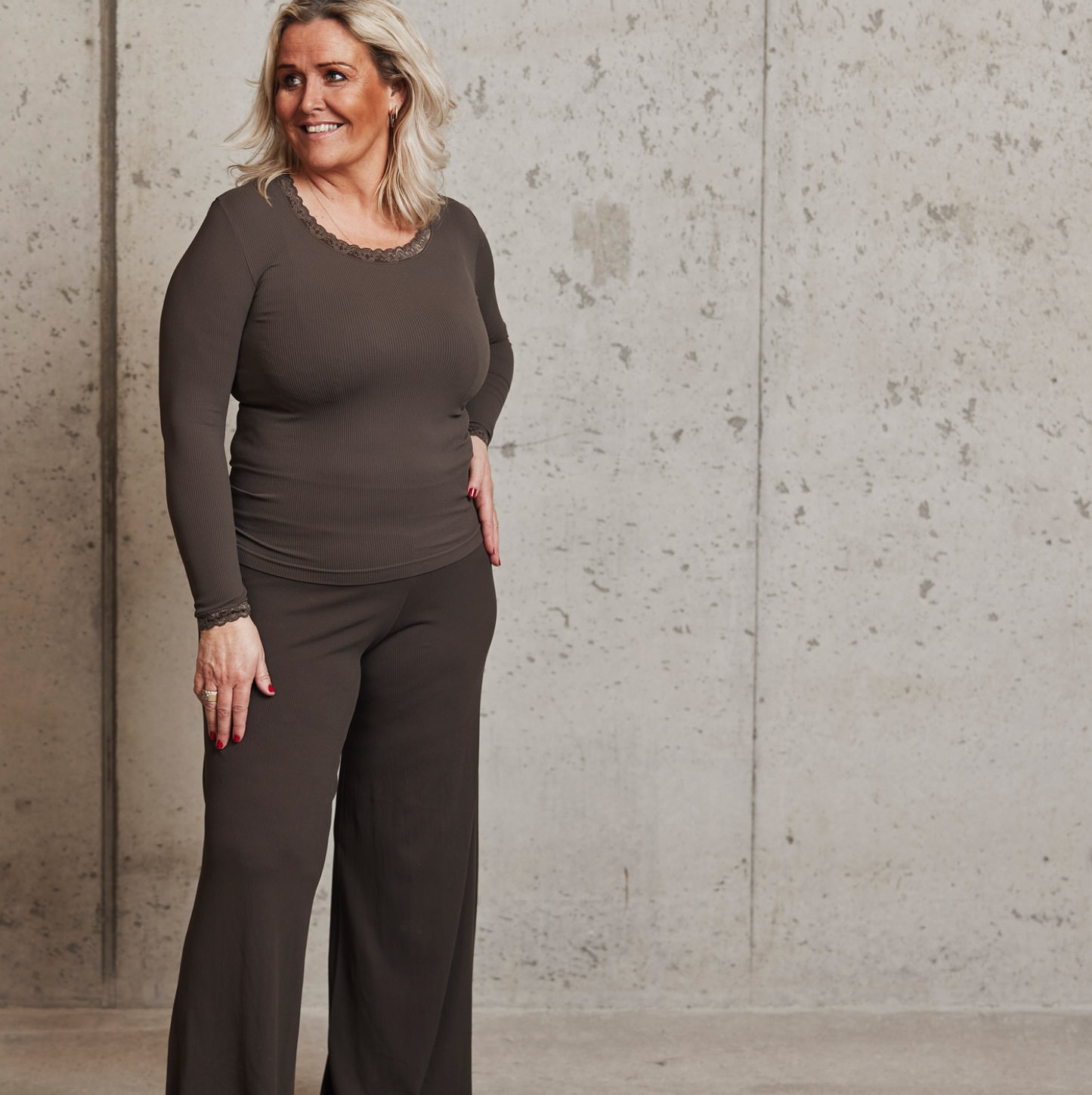 Bluse Frida mikrofiber - Caffe