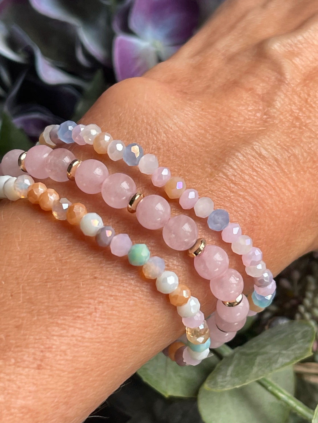 Armbånd Luna Soft pink – Sæt med 3 stk