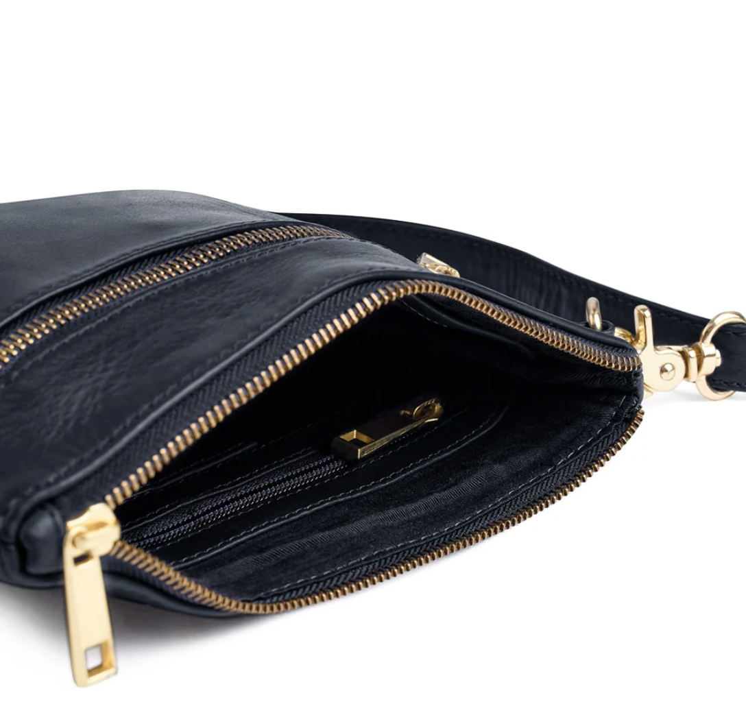 Smuk læder clutch - LADY Midnight Blue