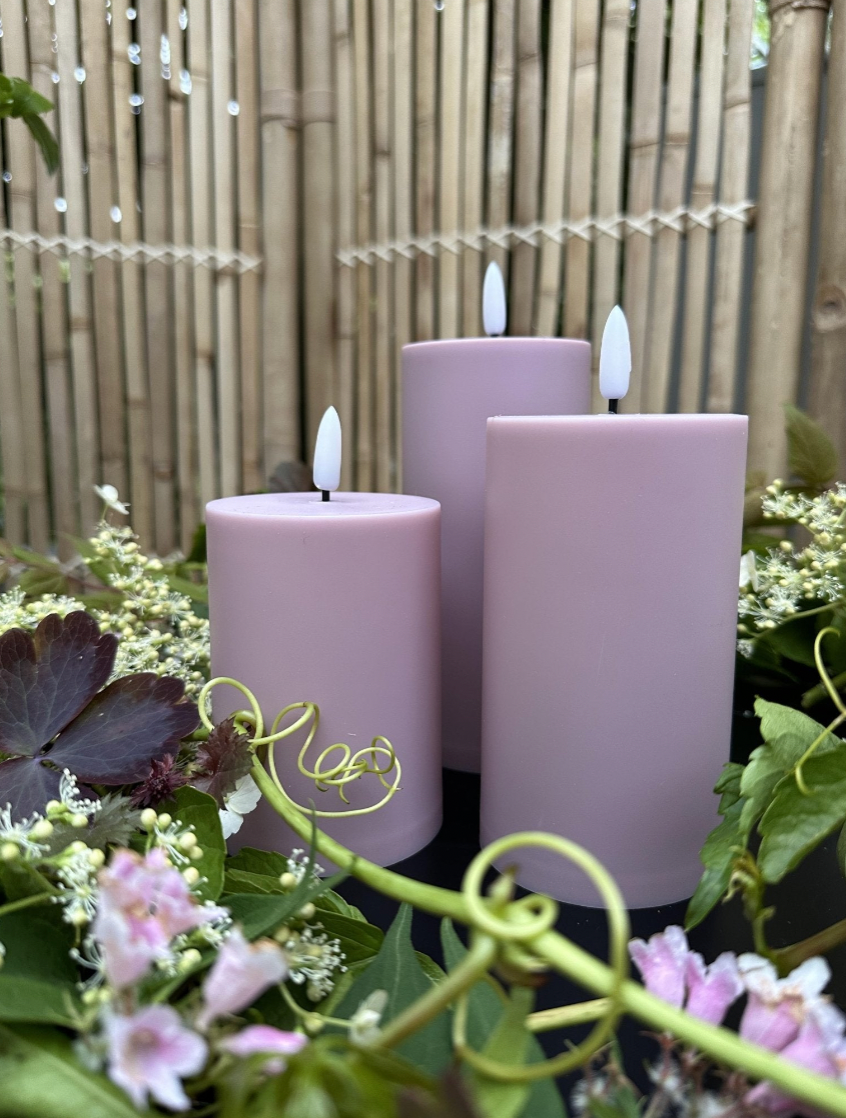 LED Udendørs Bloklys sæt af 3 stk – Rosa