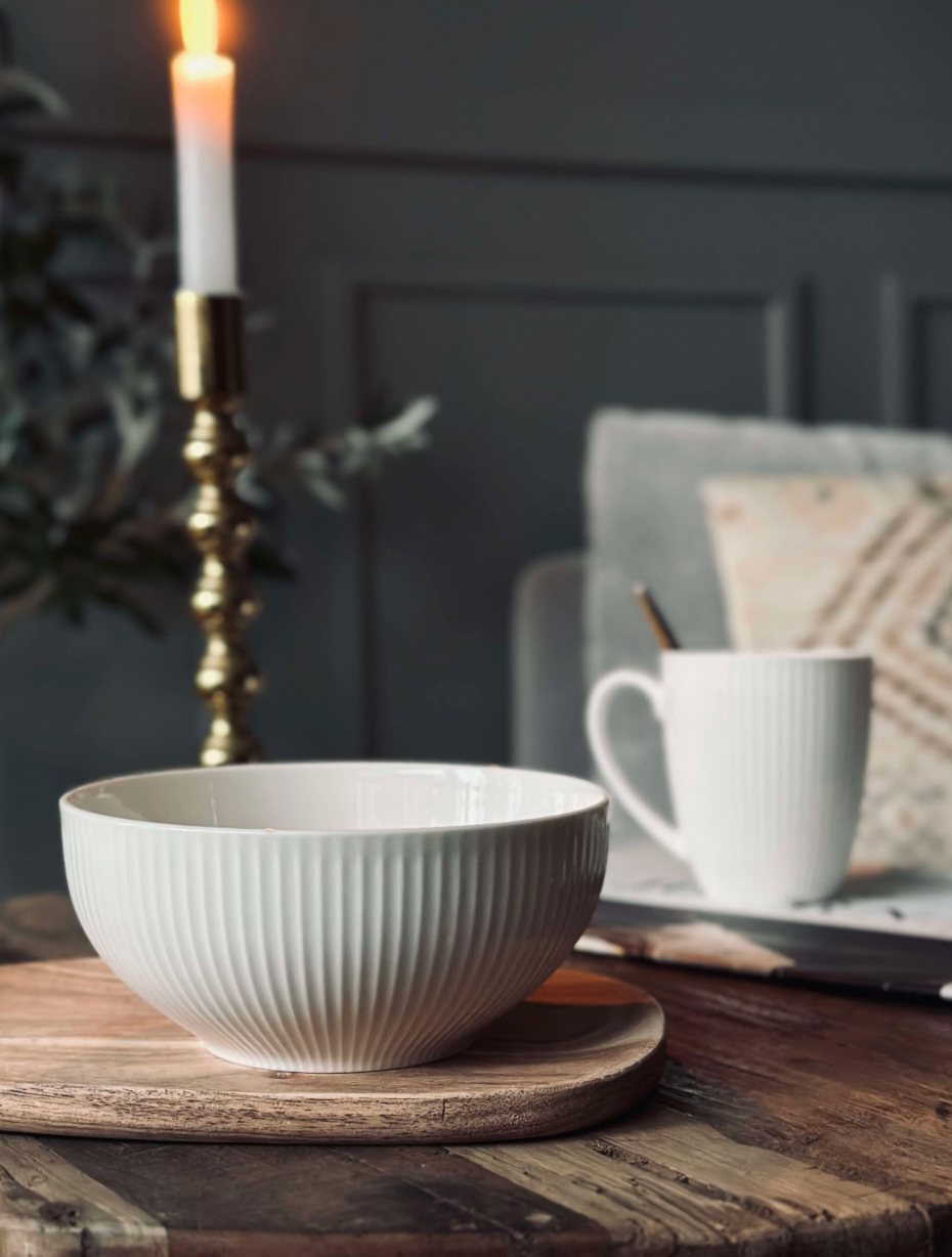 Riflet porcelæn til 4 personer - 16 dele