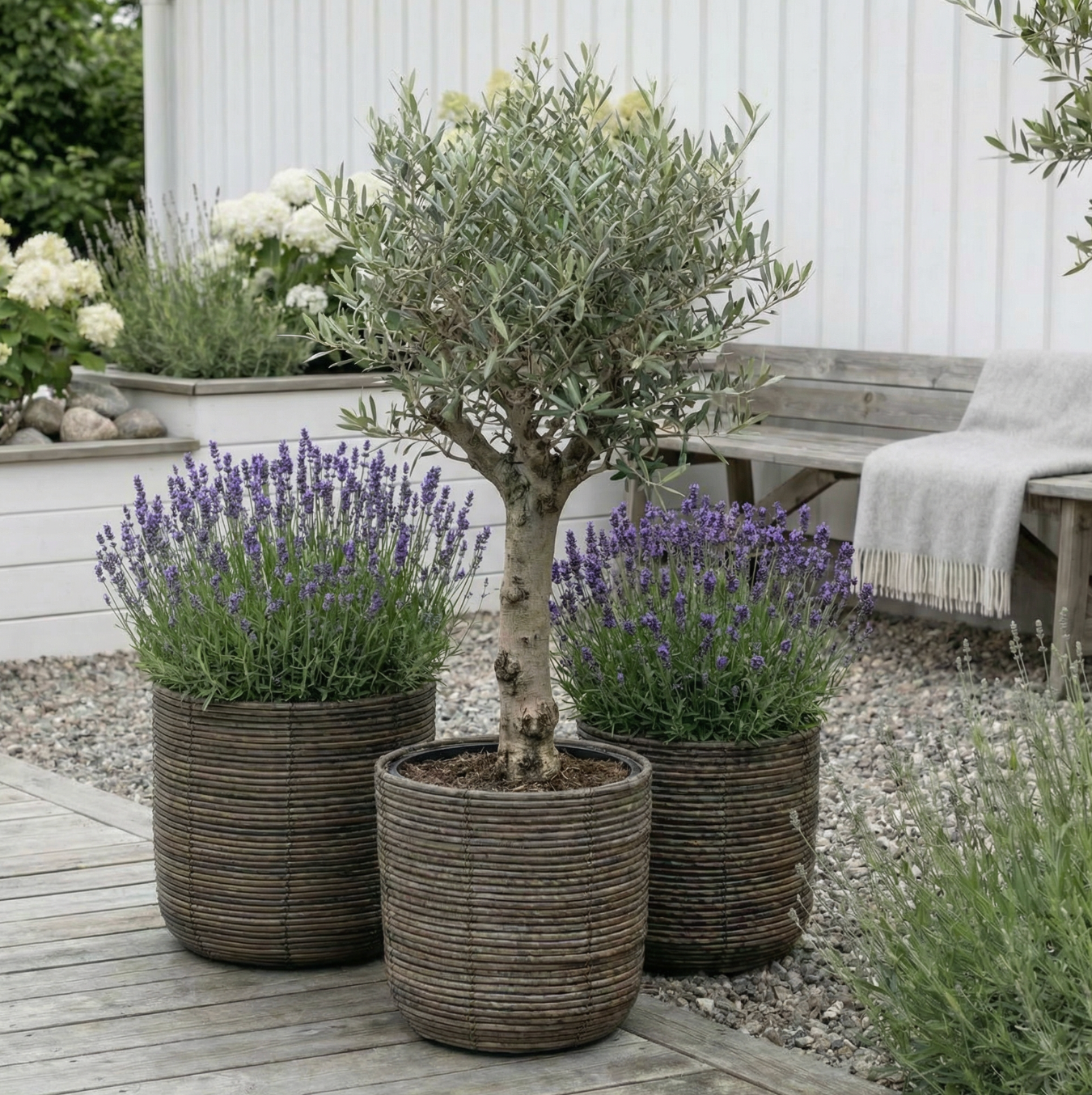 Plantekurve DARK RATTAN - flere størrelser