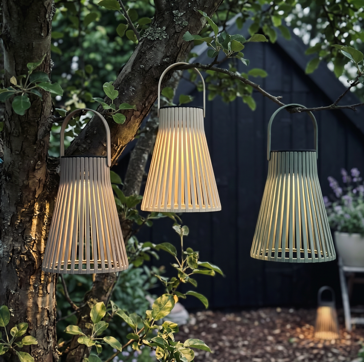 Lanterne med solceller 14cm - Flere farve