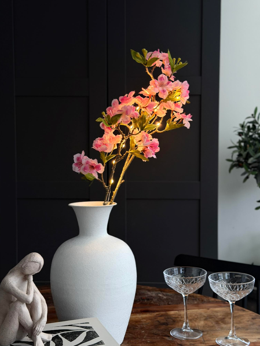 Kirsebærgren med lys - Rosa