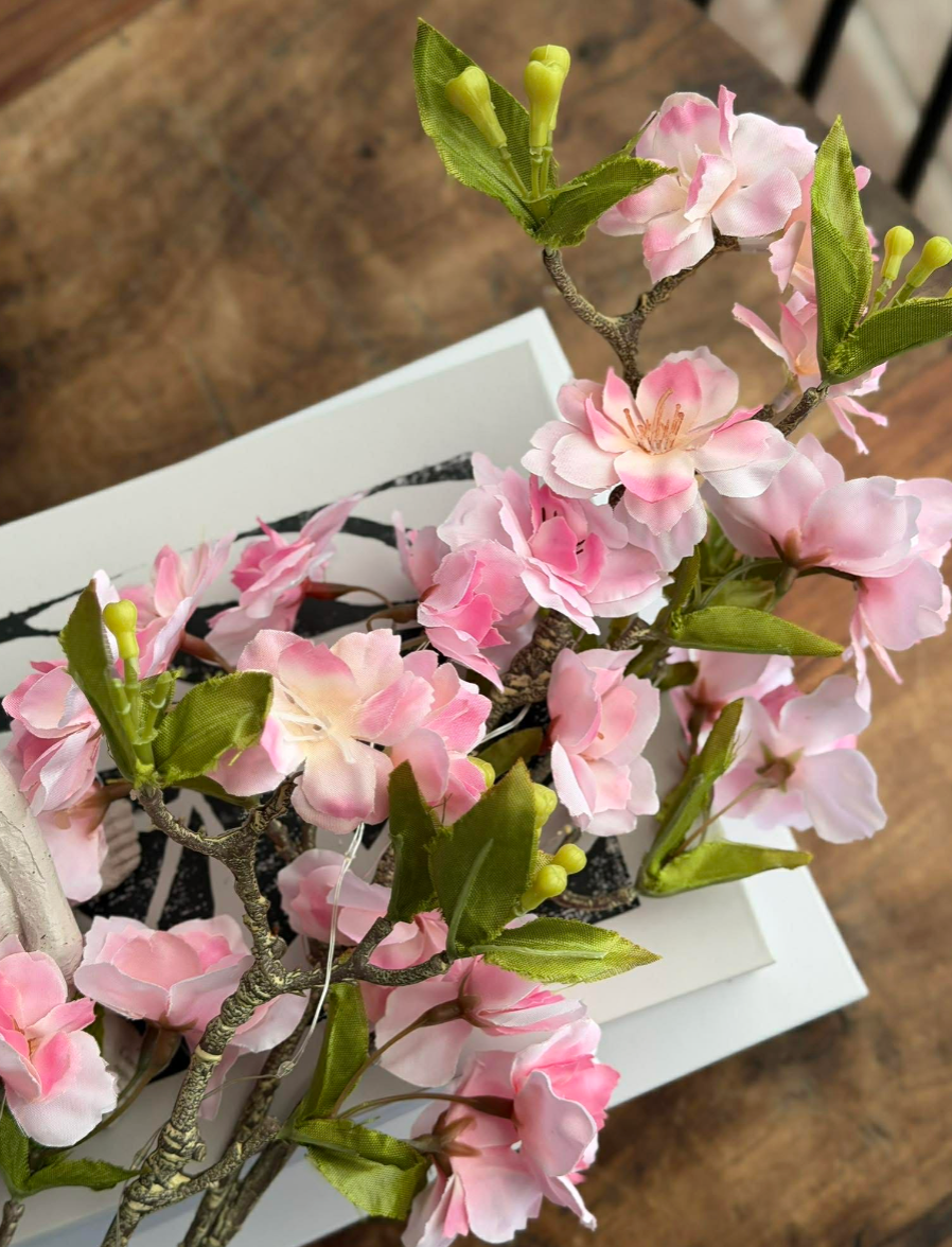 Kirsebærgren med lys - Rosa