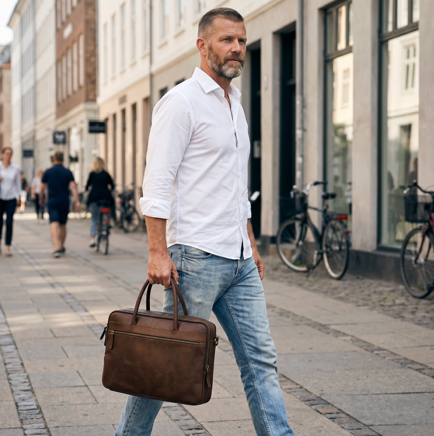 Laptoptaske Faust dobbelt - Dark brown