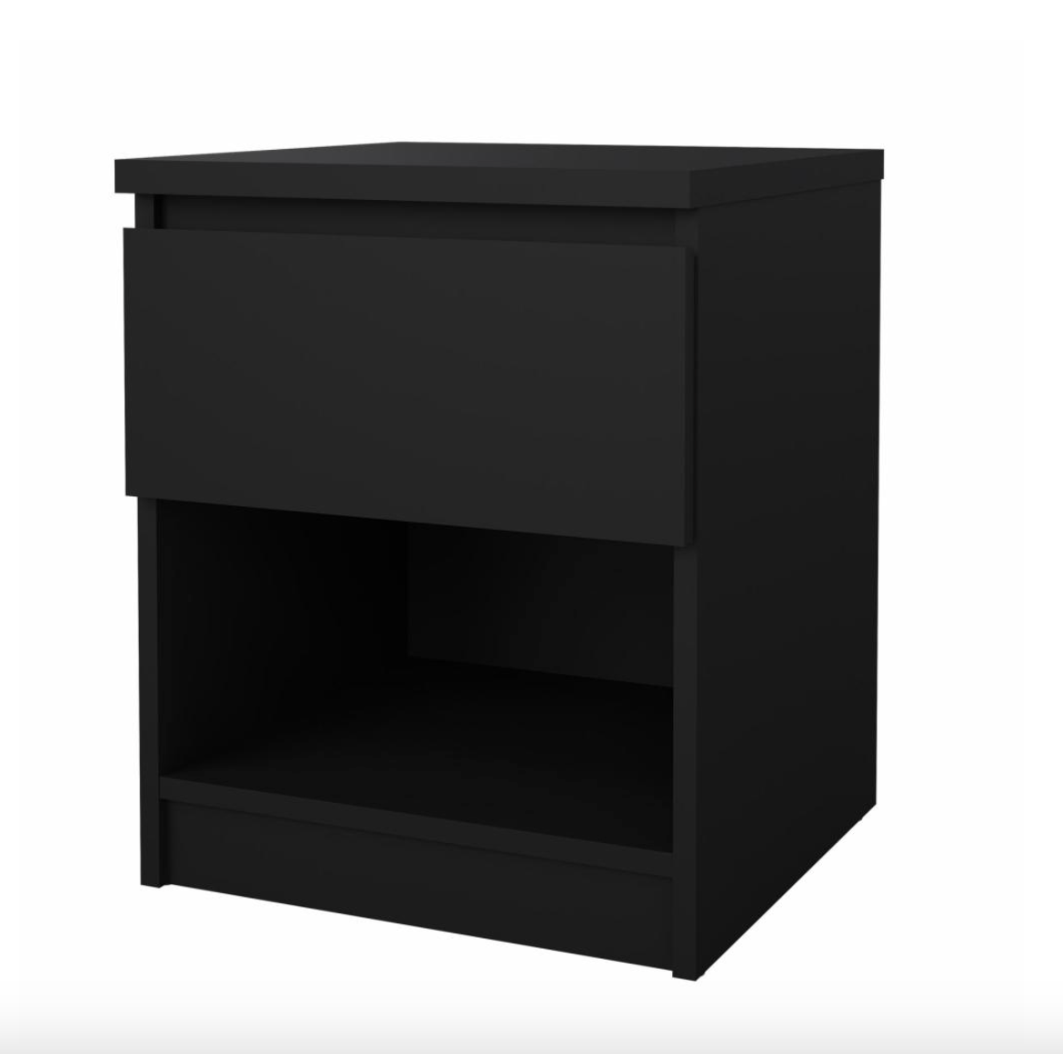 Natbord - Black med 1 skuffe