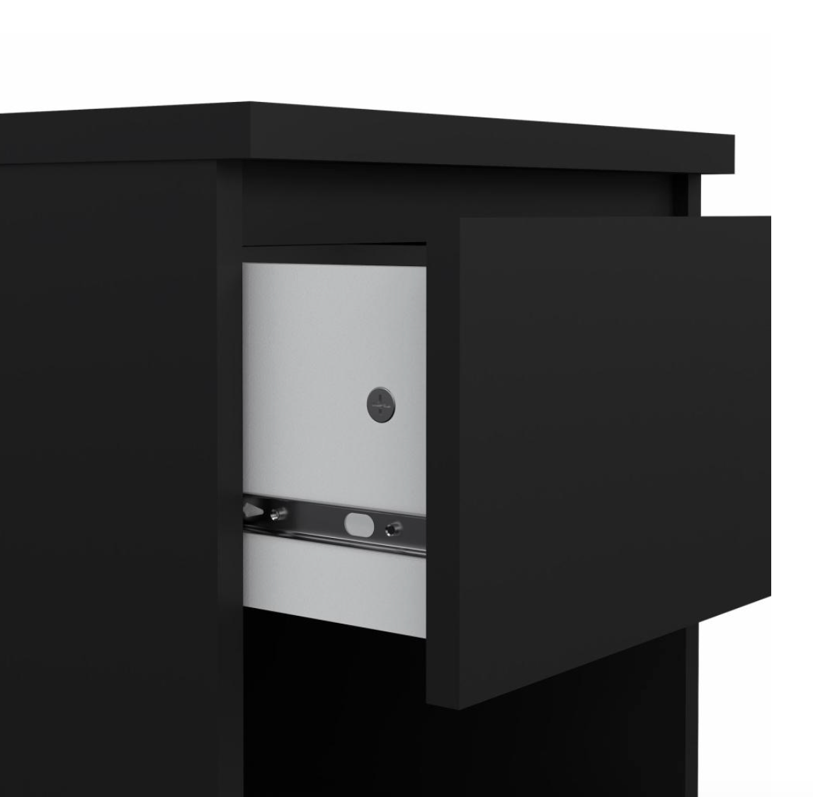 Natbord - Black med 1 skuffe
