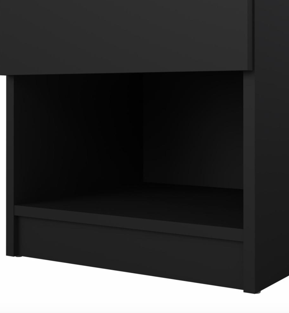Natbord - Black med 1 skuffe
