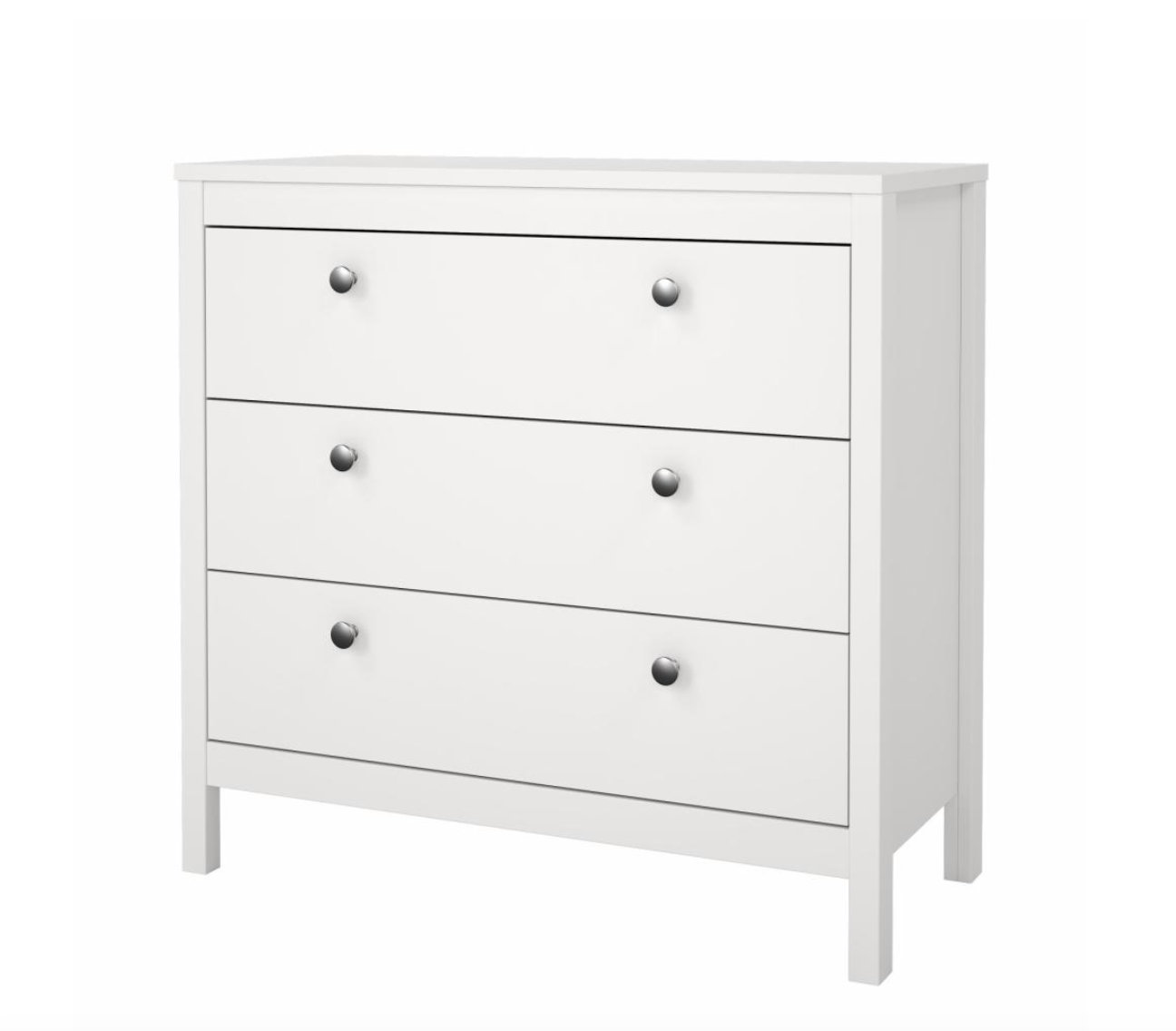 Kommode med 3 skuffer - White