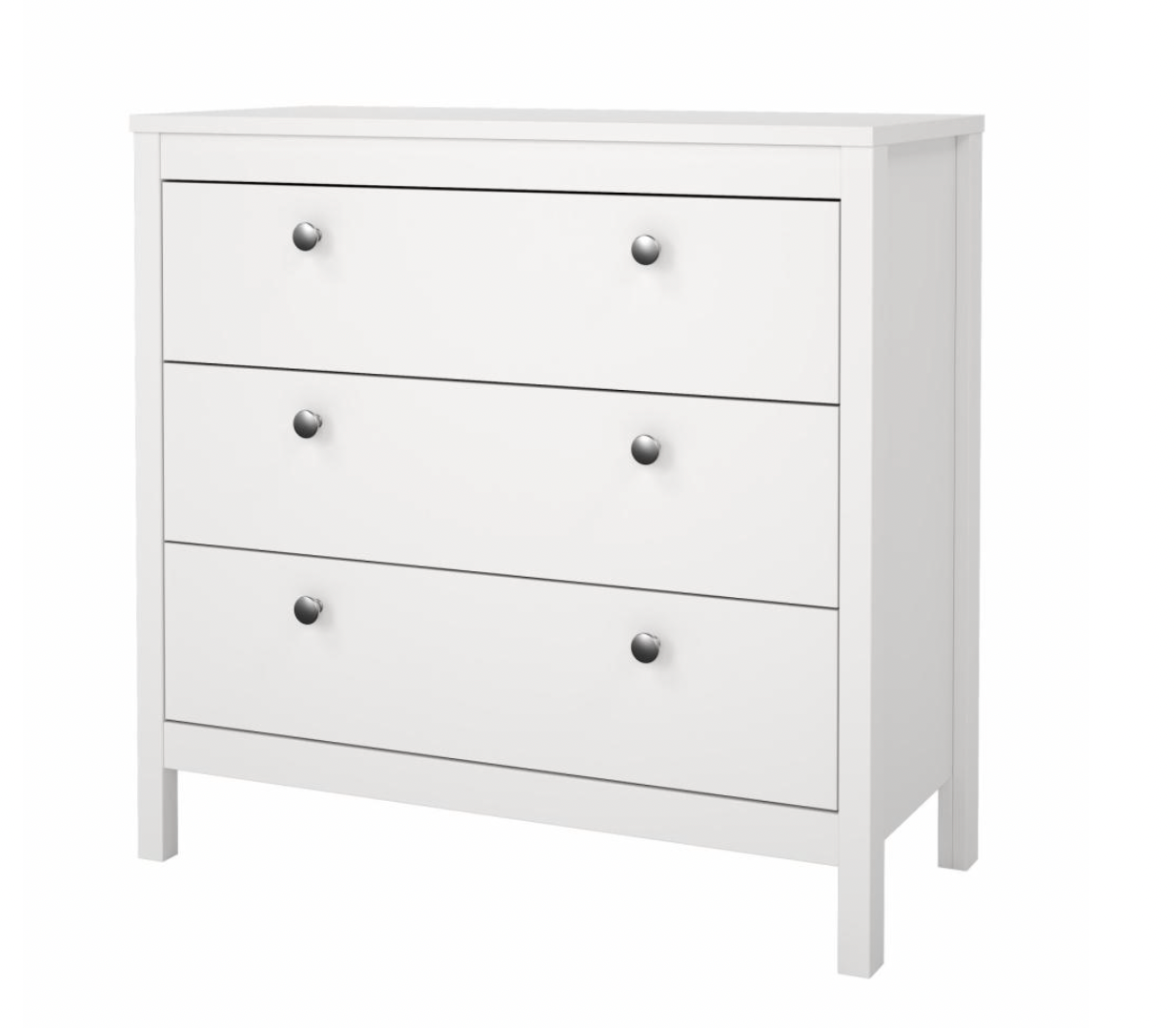 Kommode med 3 skuffer - White