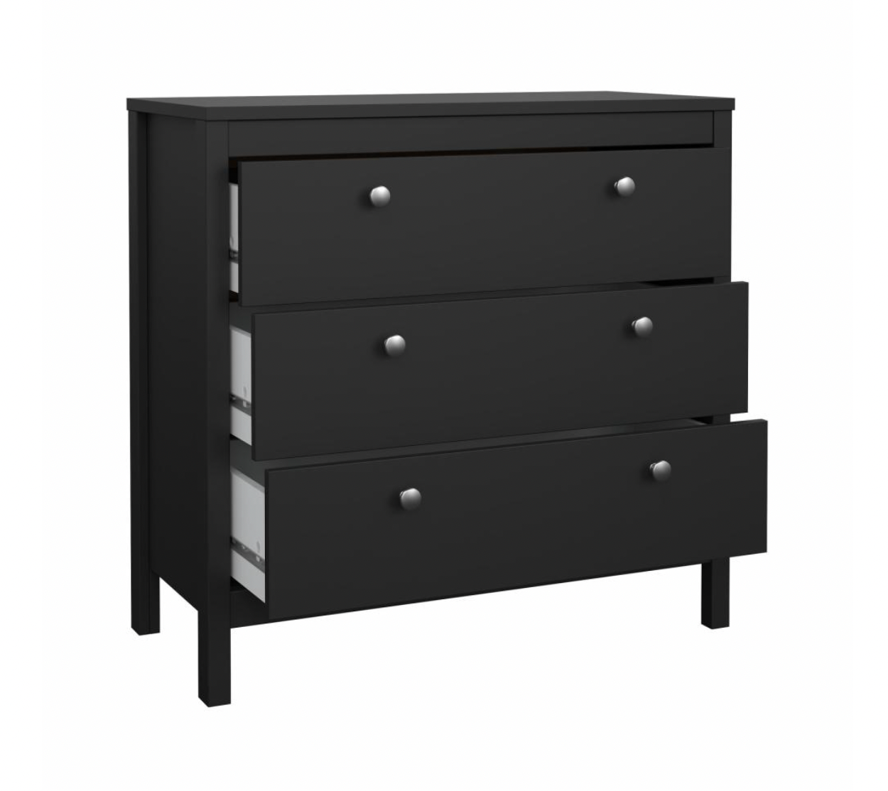 Kommode med 3 skuffer - Black