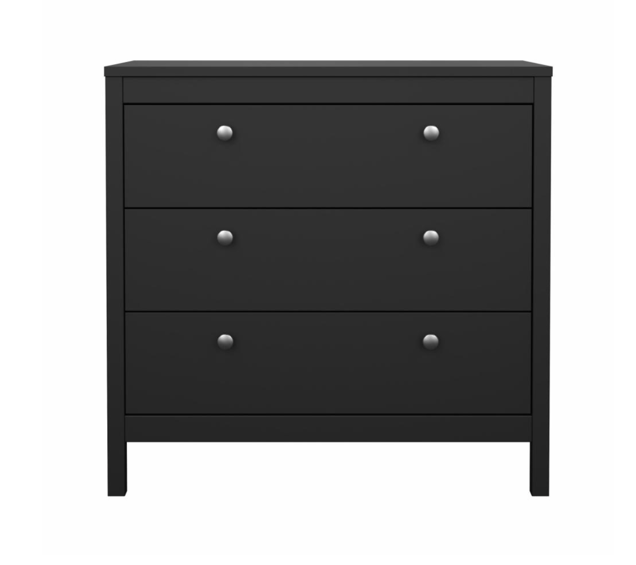 Kommode med 3 skuffer - Black