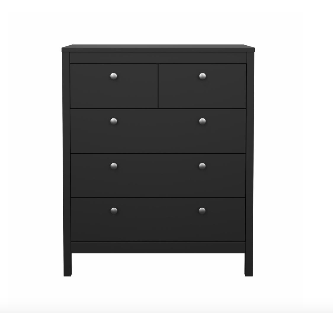 Kommode med 5 skuffer - Black
