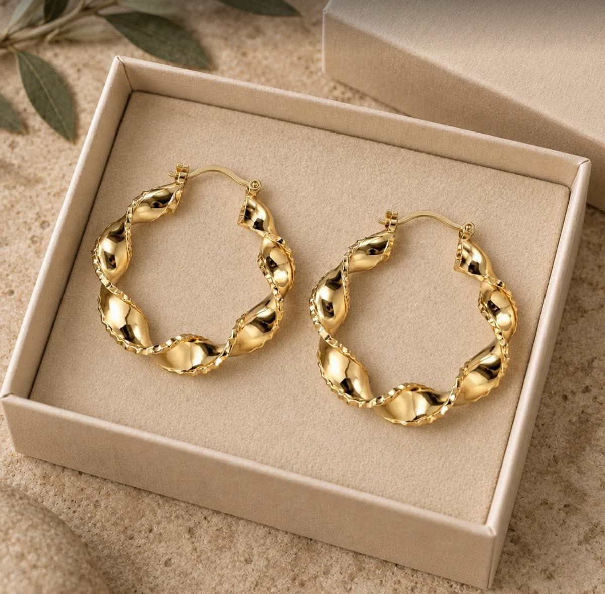 Øreringe Cora hoops - 18k forgyldt