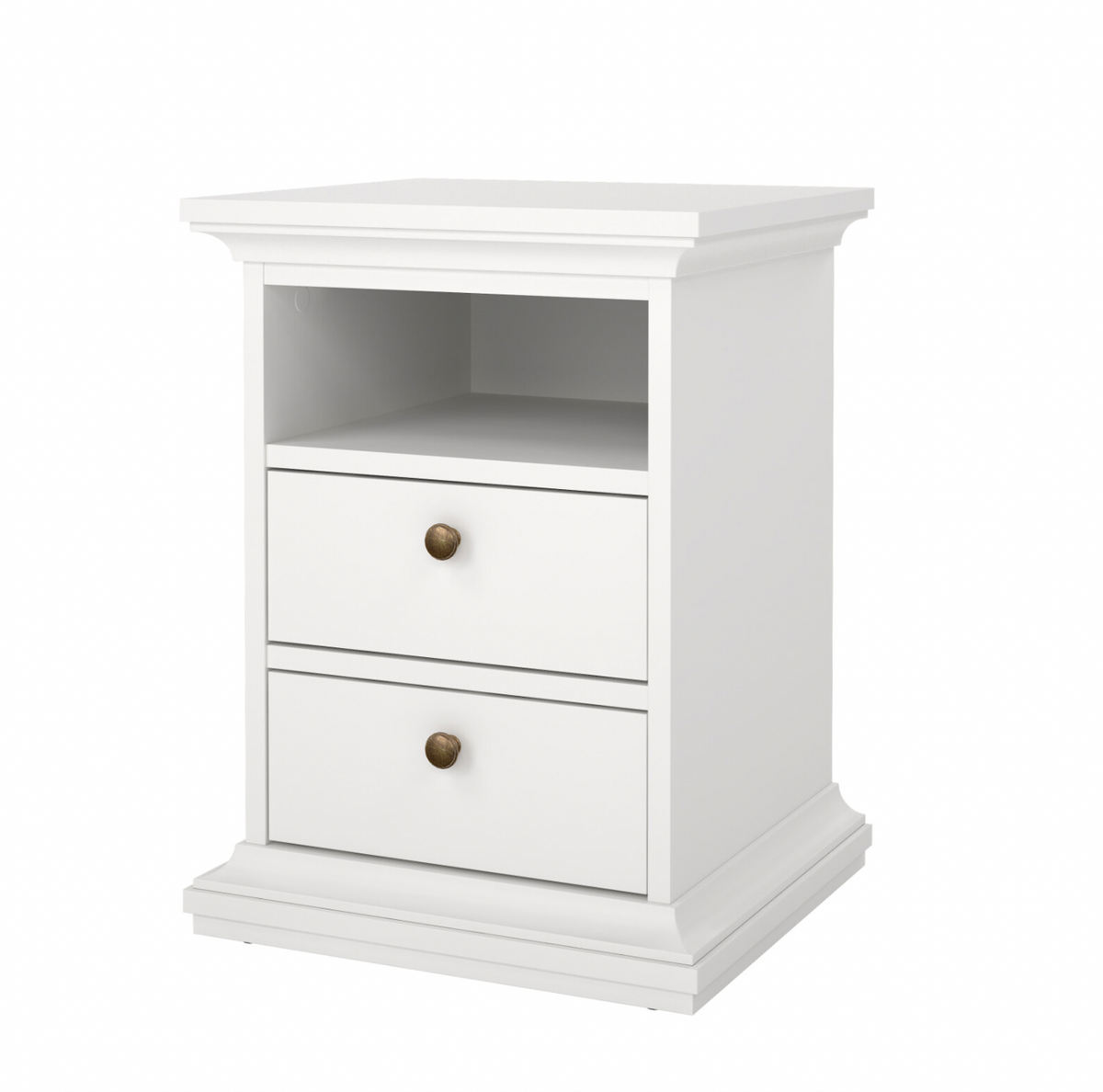 Natbord Paris White – 2 skuffer