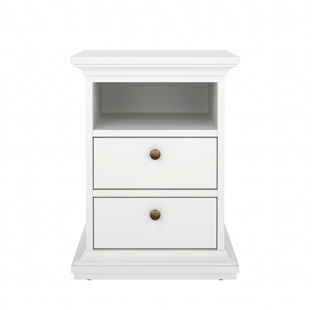 Natbord Paris White – 2 skuffer