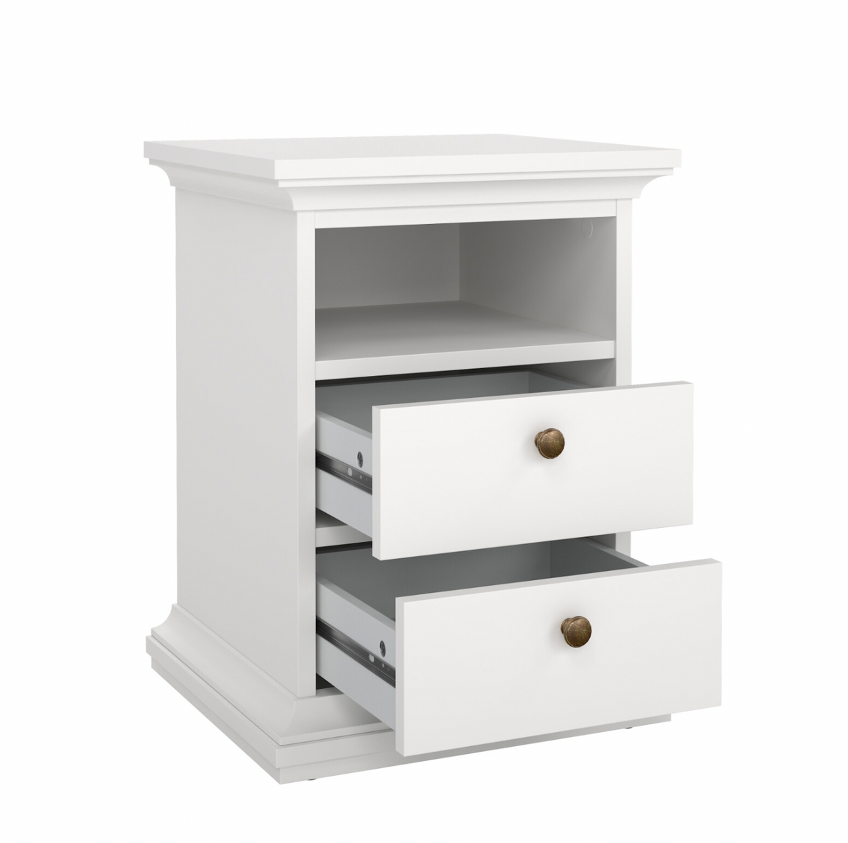 Natbord Paris White – 2 skuffer