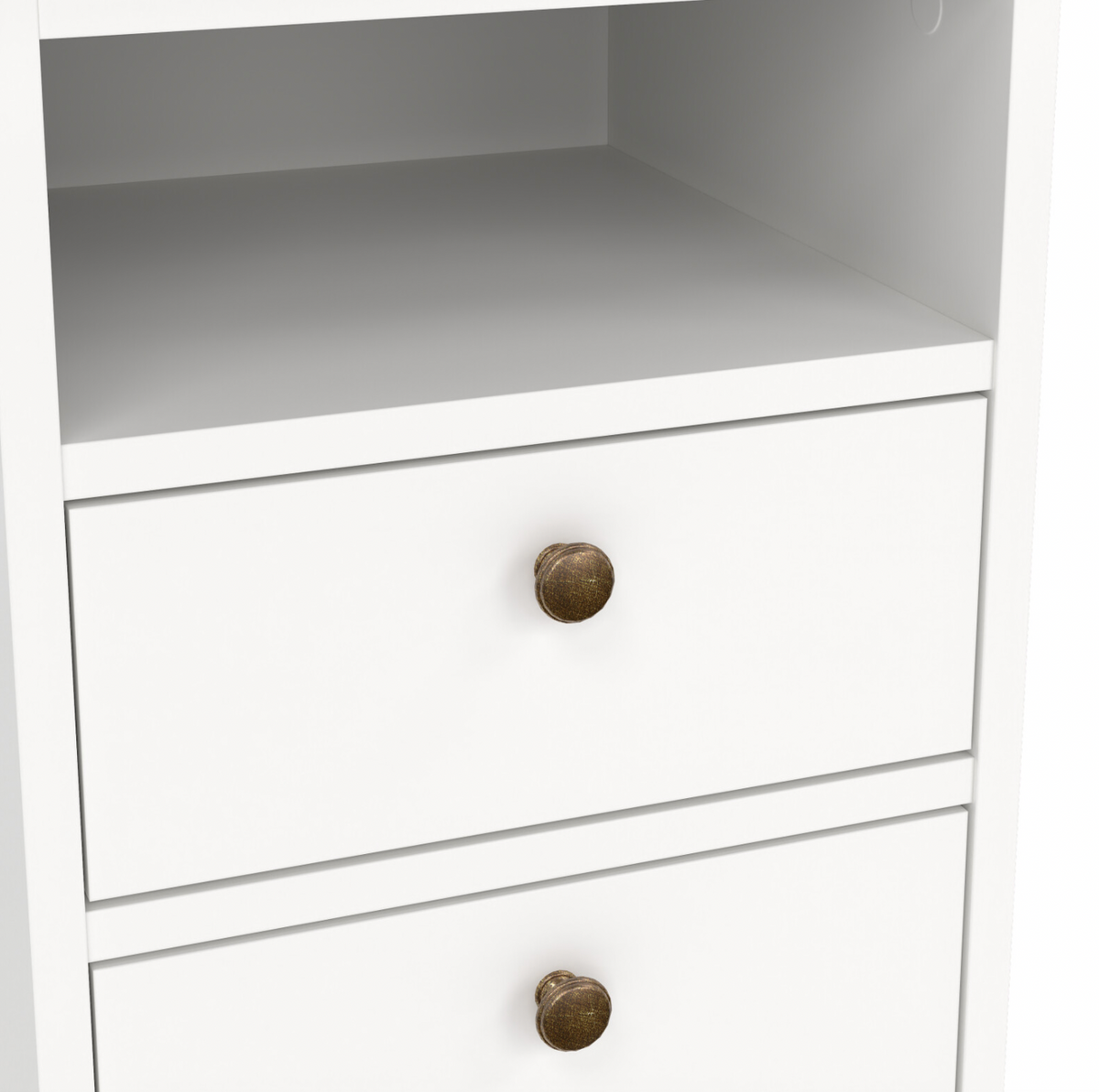 Natbord Paris White – 2 skuffer