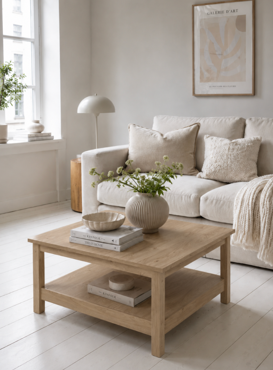 Sofabord med hylde – Jackson Hickory