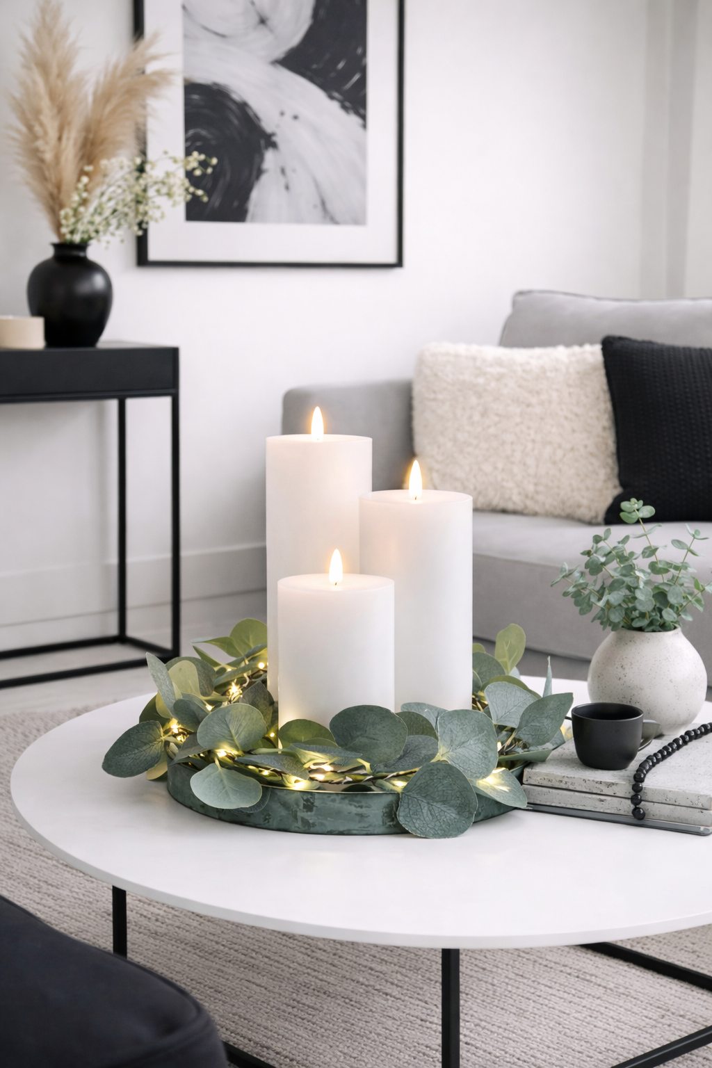 Lyskæde med eucalyptus