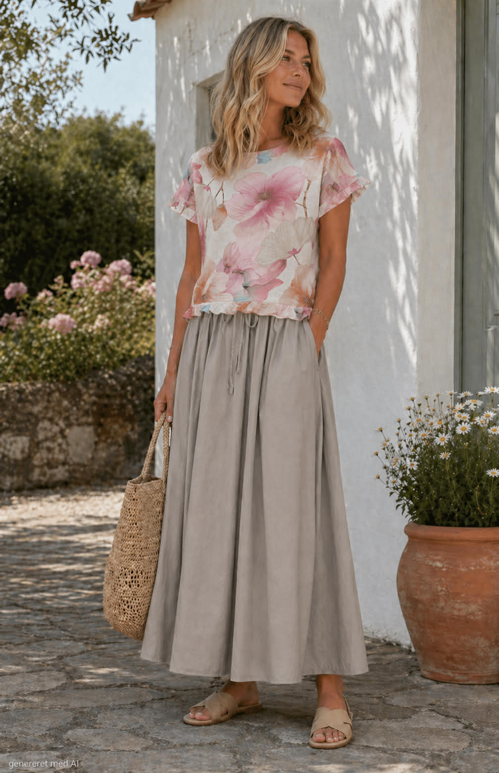 Bluse Mathea pink flower