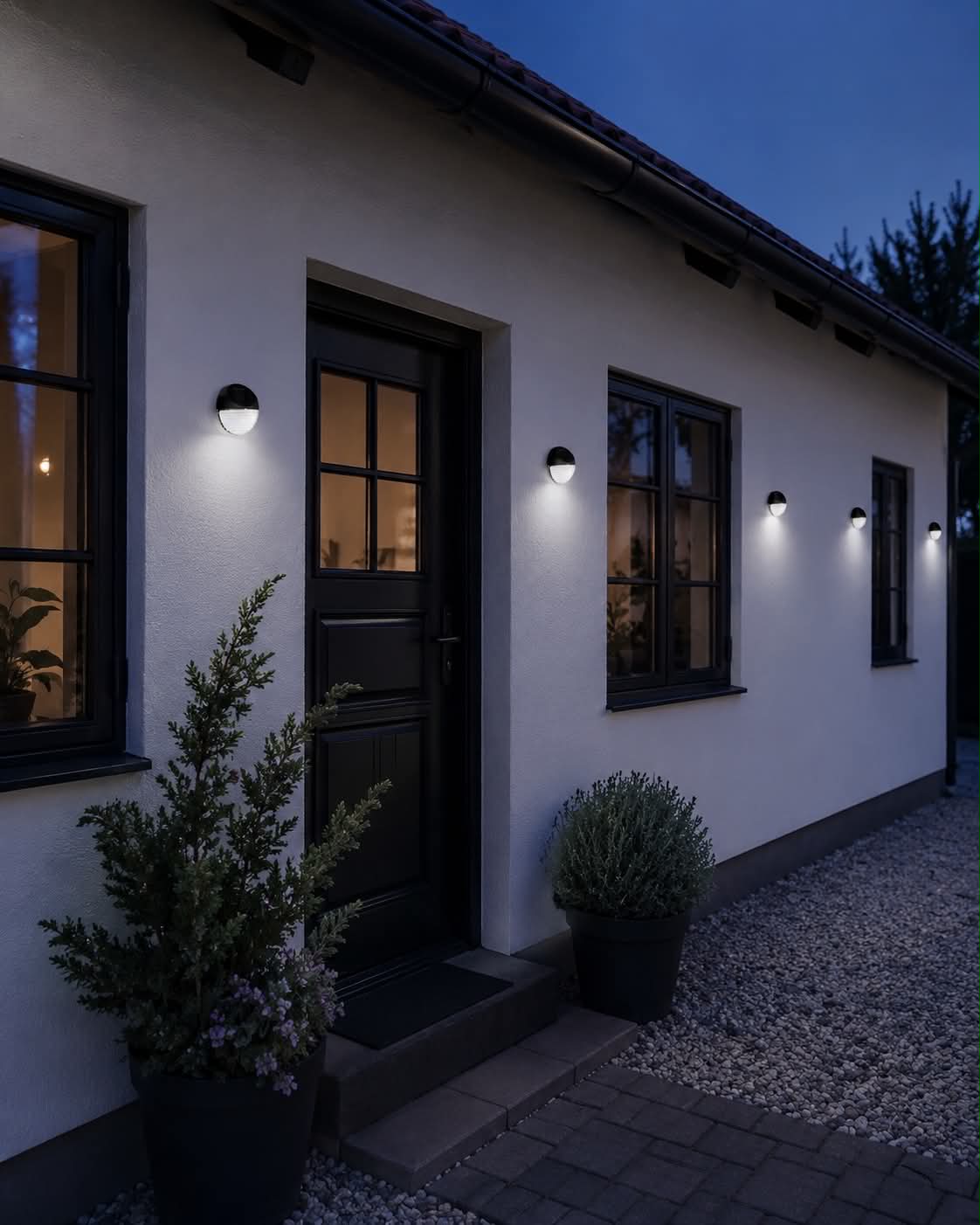 Væglampe med solceller – Sæt med 4 stk