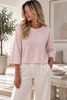 Sweater med 3/4 ærmer - Rose
