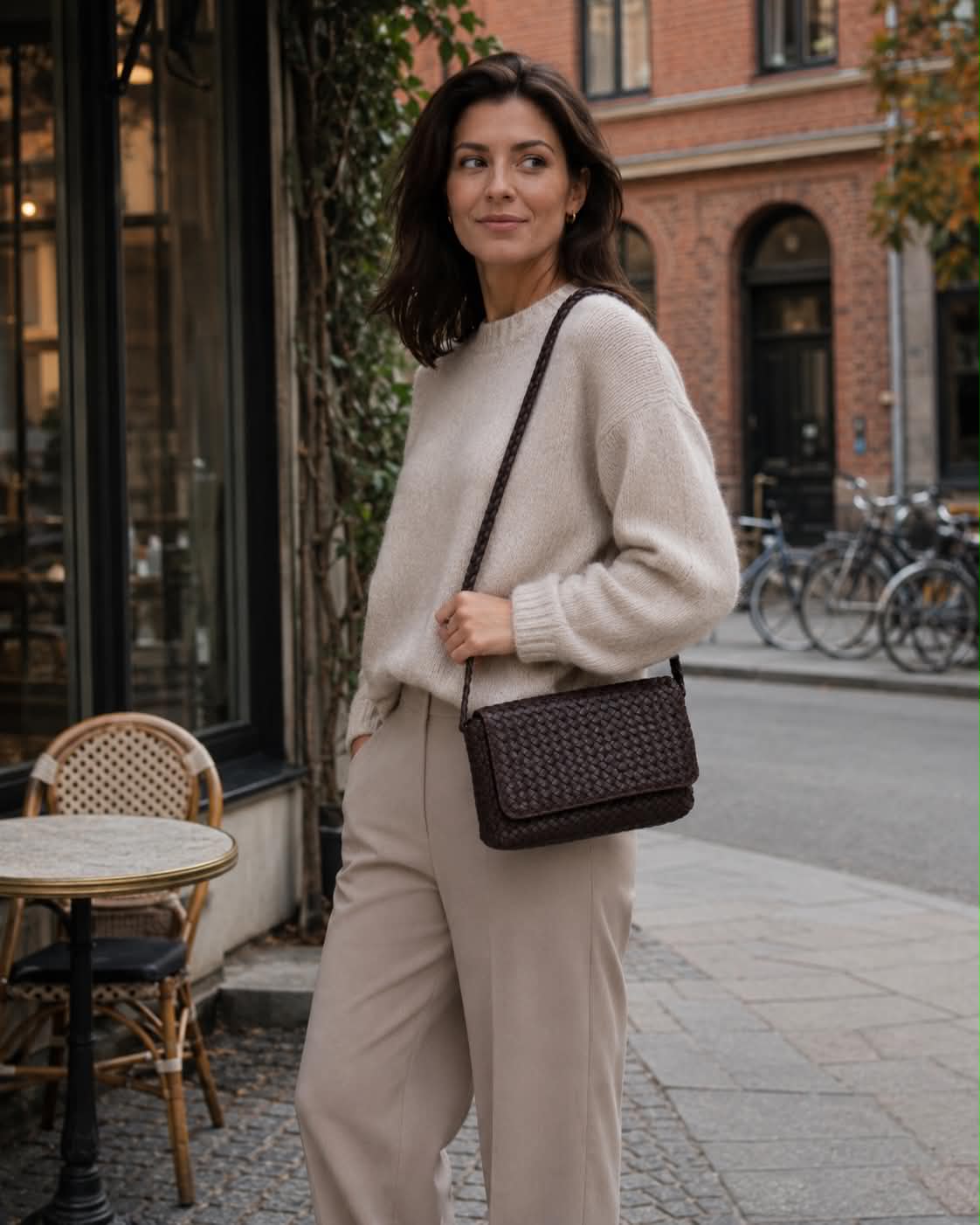 Elegant crossover -  Dark brown – kalveskind læder