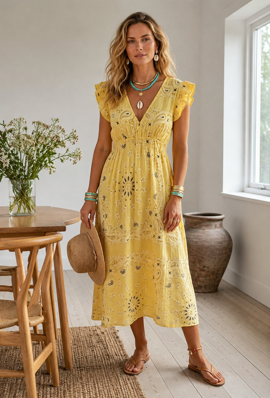 Kjole summer cotton - Yellow
