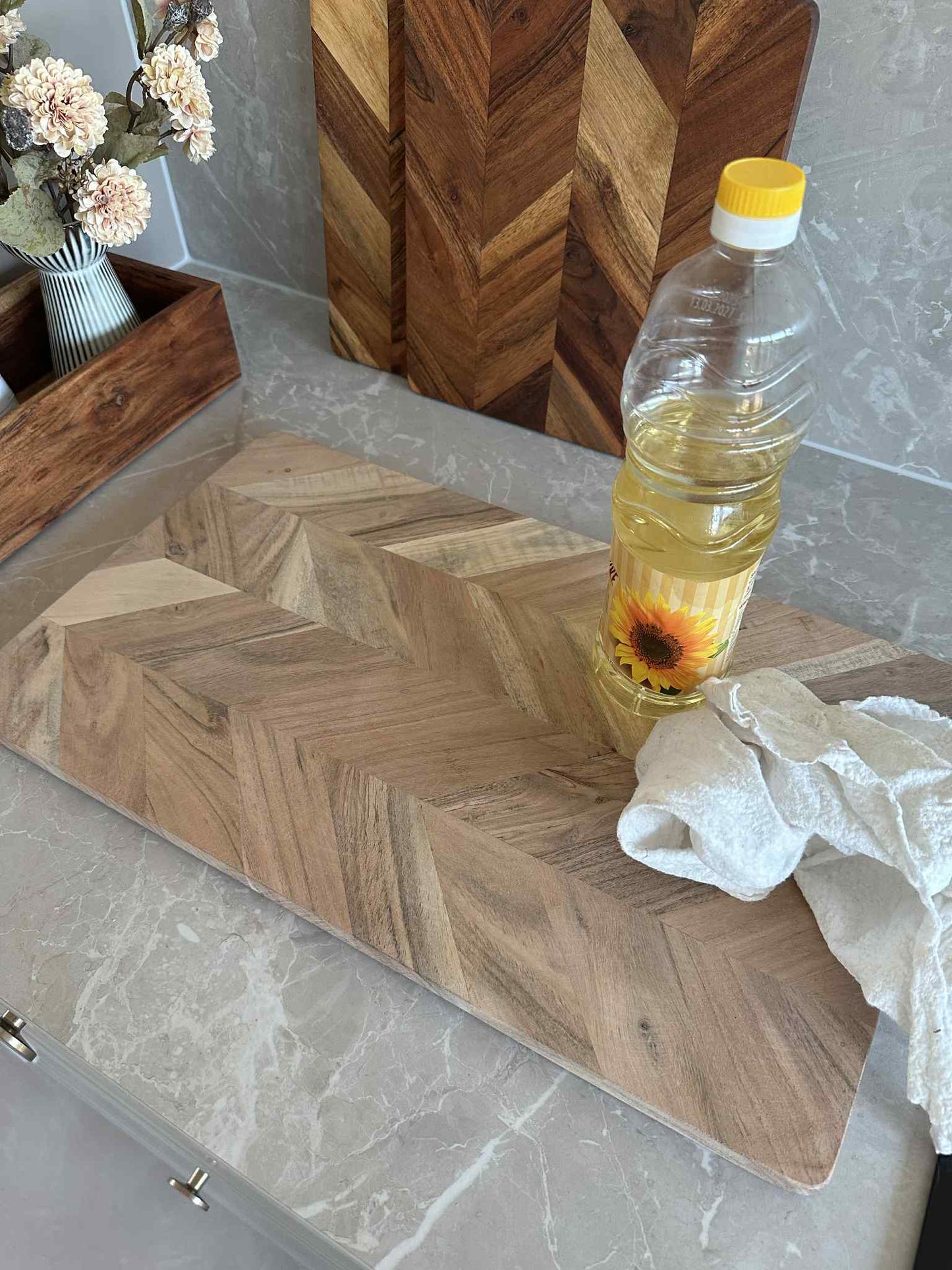 Skærebræt Sildeben - 50cm. Uden olie