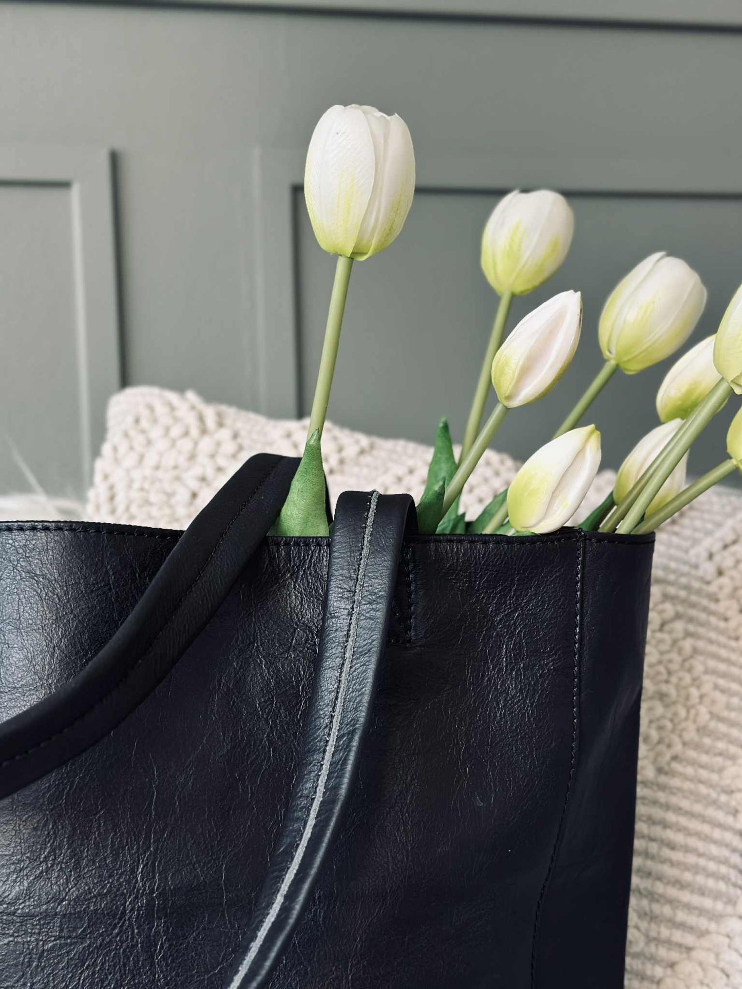 Shopper Anna - Black leather