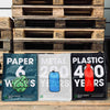 Affaldssorteringssposer - 3 stk i genanvendt plast