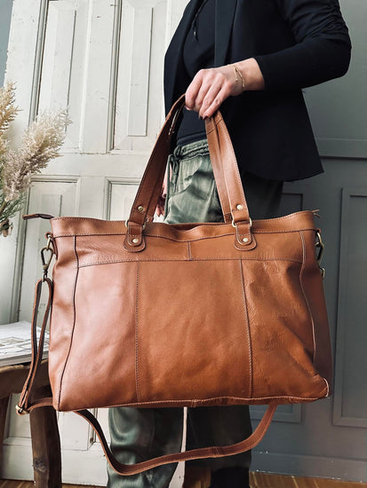Arbejdstaske / Shopper JADA Cognac - VIAMAJA.DK