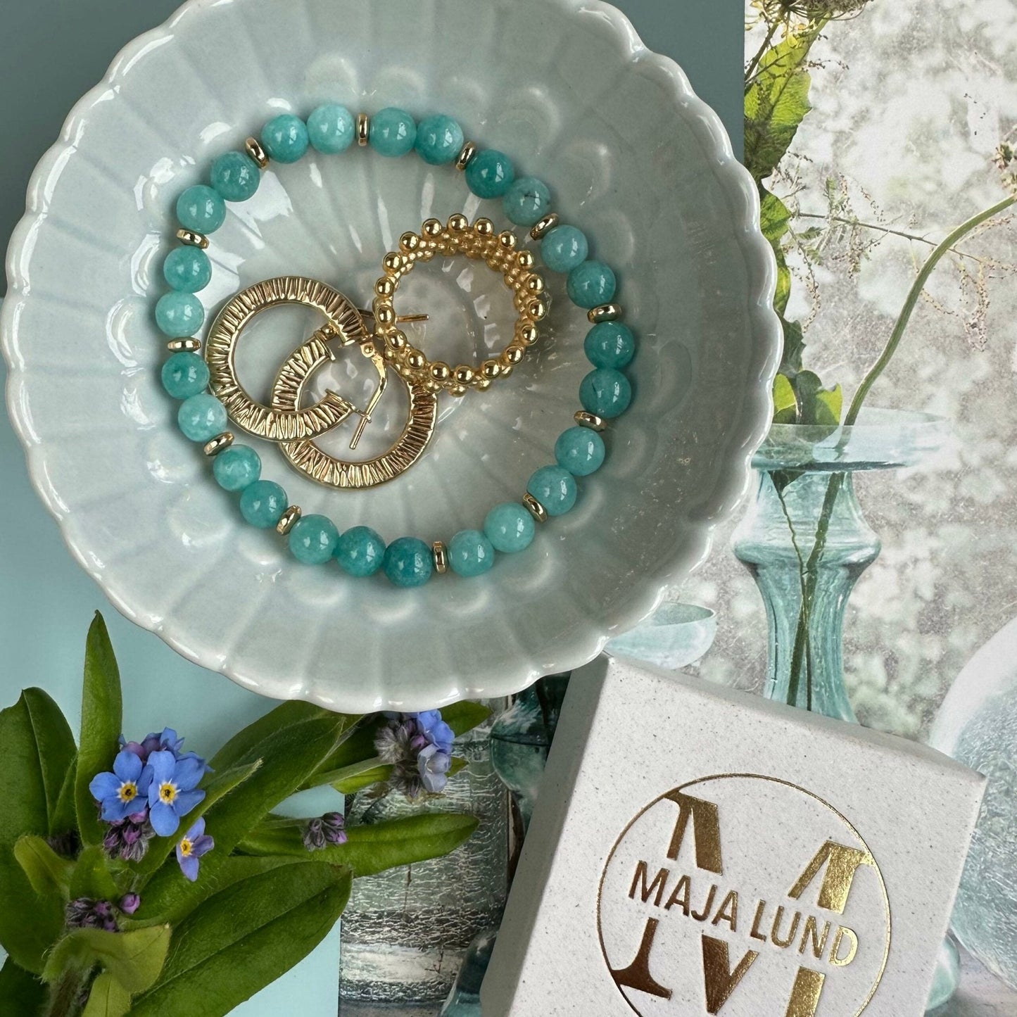 Armbånd Mollie Aqua grøn - VIAMAJA.DK