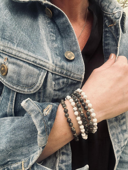 Armbånd Mollie – Black stone - VIAMAJA.DK
